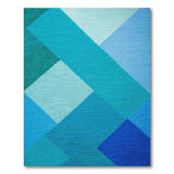Teal Blue Geometric Modern Area Rug