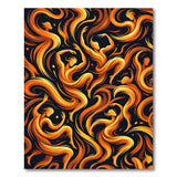 Fiery Abstract Dancers Orange Area Rug