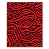 Bold Red Zebra Stripe Abstract Area Rug