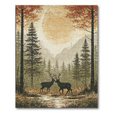 ODIKA Brown Tan Deer Forest Area Rug