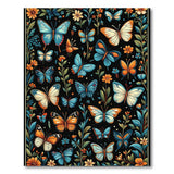 Floral Vintage Vibrant Butterfly Meadow Floral Rug