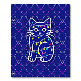 Festive Christmas Cat Lights Area Rug