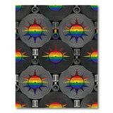 Rainbow Vinyl Record Geometric Area Rug
