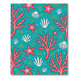 Teal Coral Reef Starfish Area Rug