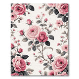 Pink Blush Pink Roses Floral Vintage Area Rug