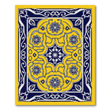 Yellow Persian Area Rug with Navy Blue Border