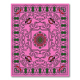 Vibrant Pink Persian Area Rug with Floral Medallion