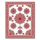 Red Starburst Floral Persian Rug