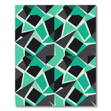 Teal Black Geometric Modern Area Rug