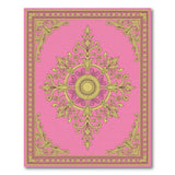 Pink Pink Gold Ornate Medallion Area Rug