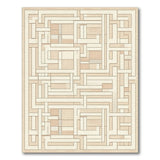 Geometric Modern Beige Maze Labyrinth Area Rug