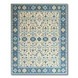 Traditional Persian Ivory Blue Traditional Persian Area Rug