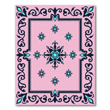Ornate Pink Teal Floral Area Rug