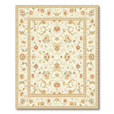 Beige and Neutral Traditional Persian Ivory Gold Floral Persian Area Rug
