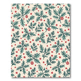 Cream Fir Branches Red Ornaments Stars Pattern Area Rug