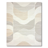 Modern Abstract Wave Beige Area Rug