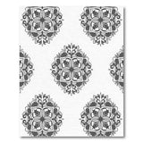 Black White Floral Mandala Area Rug