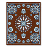 Intricate Blue Mandala Floral Area Rug