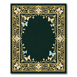 Ornate Gold Filigree Butterfly Area Rug