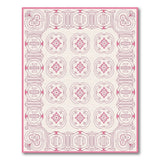Pink Traditional Persian Ornate Pink Floral Medallion Persian Rug