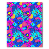 Vivid Neon Geometric Pattern Area Rug