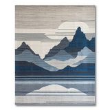 Abstract Area Abstract Blue Mountain Peaks Area Rug