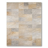 Beige Stone Tile Geometric Area Rug