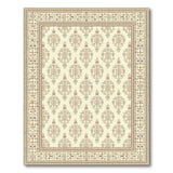 Beige and Neutral Ivory Traditional Persian Floral Rug