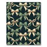 Elegant Green Bow Ribbon Pattern Area Rug