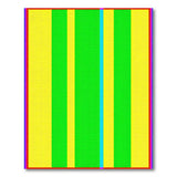 Vibrant Yellow Green Blue Striped Area Rug