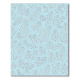 Aqua Blue Fern Leaf Outline Area Rug