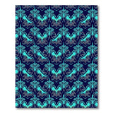 Teal Feather Damask on Navy Area Rug