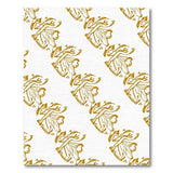 Gold Abstract Floral Line Art Area Rug