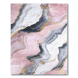 Pink Pink Gold Marble Vein Abstract Area Rug