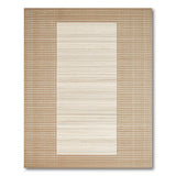 Beige Woven Area Rug with Ivory Striped Inset