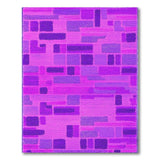 Vibrant Purple Geometric Block Area Rug