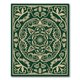 Green Emerald Green Persian Medallion Area Rug