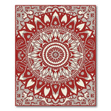 Red Mandala Lotus Area Rug