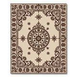 Beige and Neutral Traditional Persian Ornate Beige Persian Medallion Area Rug