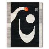 Modern Abstract Black White Geometric Rug