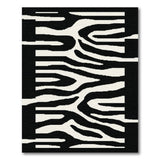 Black and White Geometric Modern Bold Black White Zebra Stripe Area Rug