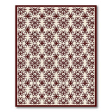 Ornate Ivory Burgundy Floral Lattice Rug