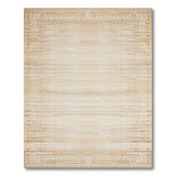 Geometric Modern Beige Lattice Border Area Rug