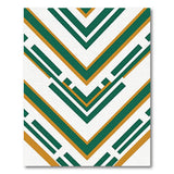 Green and Gold Chevron Geometric Area Rug