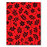 Bold Red Black Cherry Blossom Silhouette Rug