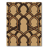 Brown Tan Interlocking Arch Geometric Area Rug