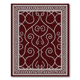 Elegant Red Persian Scroll Area Rug