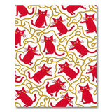 Playful Red Cartoon Cats Area Rug