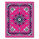 Hot Pink Ornate Persian Medallion Rug