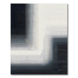 Modern Halftone Black White Geometric Area Rug